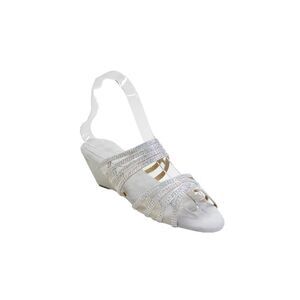 Joan Boyce Womens Crystal Detail Strappy Slide On Sandals Silver Size 6.5M